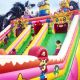 Children playing inside a bouncy castle at Monas Square.