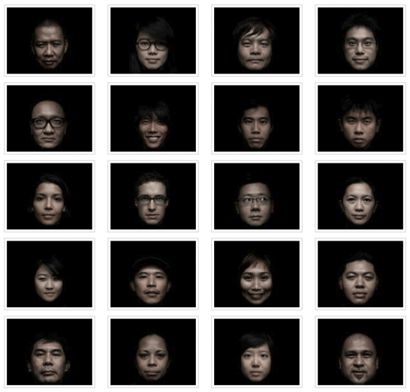 Portraits by Samuel He and Sam Chin at  PLATFORM Year In Pictures event at the National Museum Of Singapore.