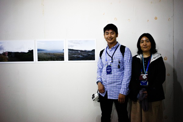 Yumi Goto and young Shota at the Kids Photo Journal Exhibition.