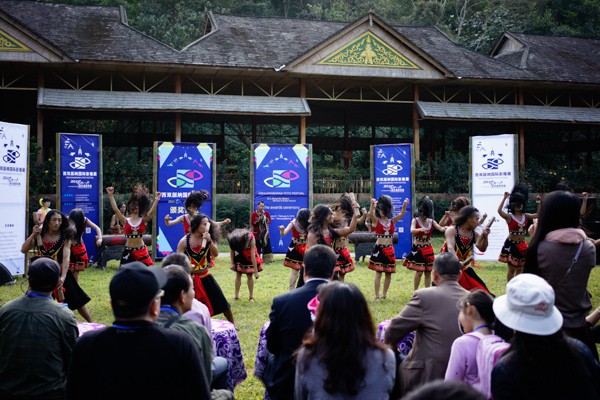 Colourful Festival Award ceremony at the Xishuangbanna Wild Elephant Park. 