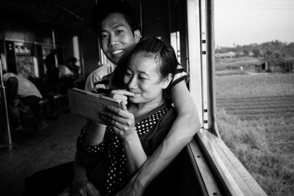 Zaw Lin Htike and Yin Myat Myat Kyaw enjoy a romantic ride on the train.